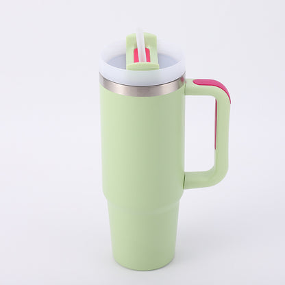 Cross-border Manufacturer New Model40oz Ice Tyrant Cup with Handle for Cross-Border304Stainless steel thermos cup with straw car cup