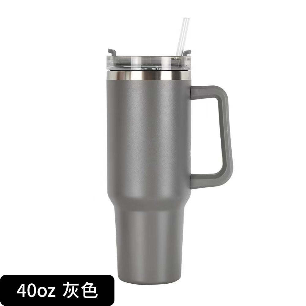 Cross-border Manufacturer New Model40oz Ice Tyrant Cup with Handle for Cross-Border304Stainless steel thermos cup with straw car cup