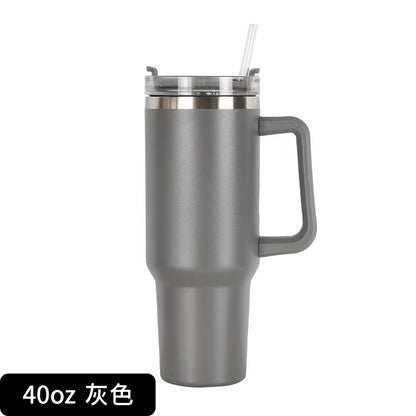 Cross-border Manufacturer New Model40oz Ice Tyrant Cup with Handle for Cross-Border304Stainless steel thermos cup with straw car cup