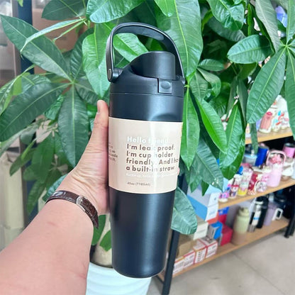 Cross-border New Fruit Cup304Stainless Steel Insulated Cup Large Capacity Double Drinking Cup Portable Car Sports Water Bottle