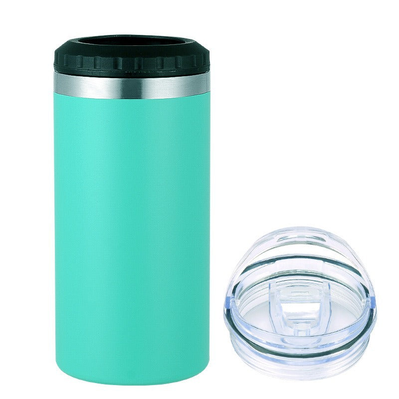 Simple Car-Mounted Straight Outdoor Sublimation Beer Cup In Stock Multi-Functional16oz Double Lid Insulated Cold Storage Cup