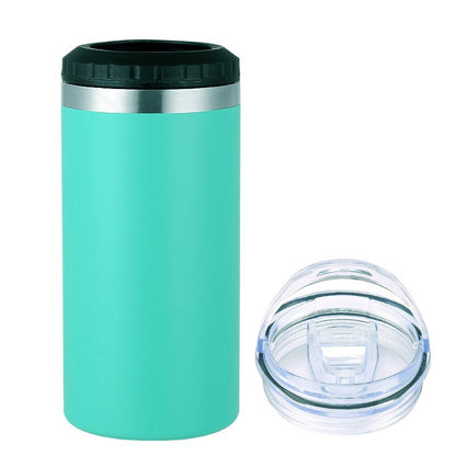 Simple Car-Mounted Straight Outdoor Sublimation Beer Cup In Stock Multi-Functional16oz Double Lid Insulated Cold Storage Cup